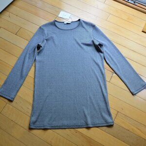 Anine Bing Moss Stripe Long Sleeve Knit Mini Dress NWT Size S